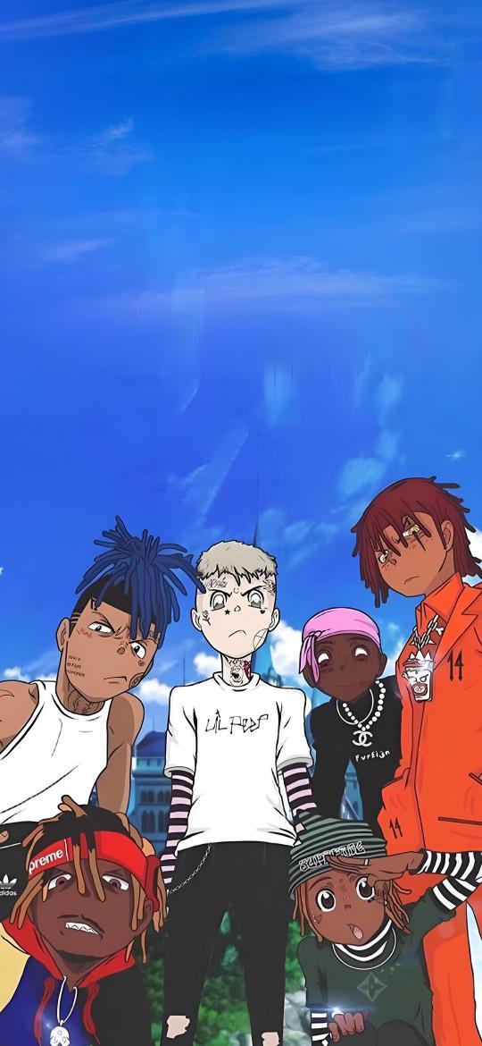 Cartoon Rappers Under Blue Sky - Related Ghetto Wallpapers wallpaper