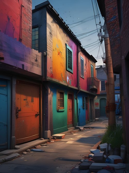Colorful Alleyway Buildings - Related Ghetto Wallpapers wallpaper