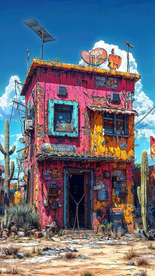 Colorful Desert Building - ghetto Wallpaper