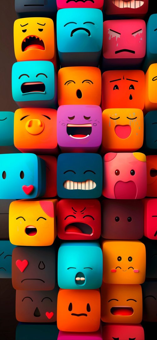 Colorful Emoji Cubes - Related Dope Wallpapers wallpaper