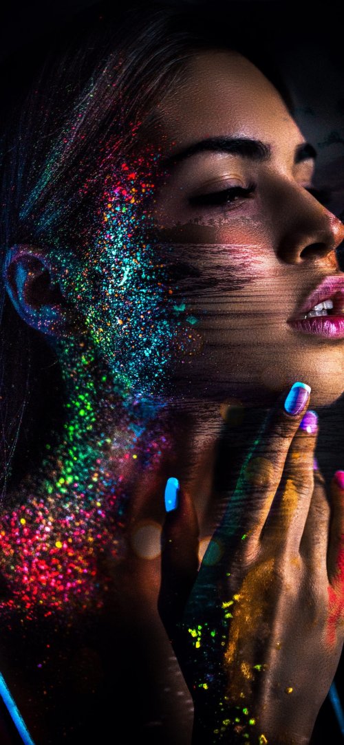 Colorful Glitter Portrait - abstract Wallpaper