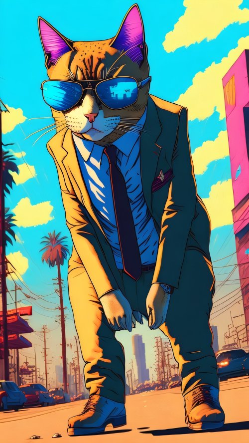 Cool Cat in Suit - gangster Wallpaper