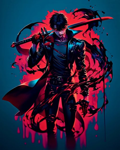 Crimson Blade Anime Warrior - Anime Wallpaper