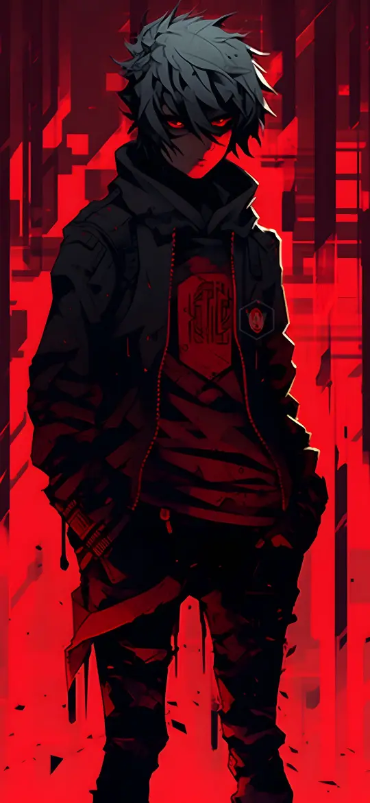 Crimson Cyberpunk Enigma - Related 4K Wallpapers wallpaper