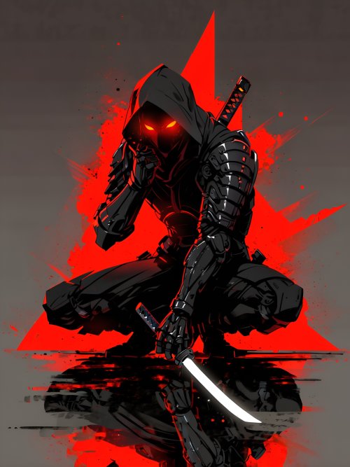 Crimson Ninja Reflection - Related Ghetto Wallpapers wallpaper