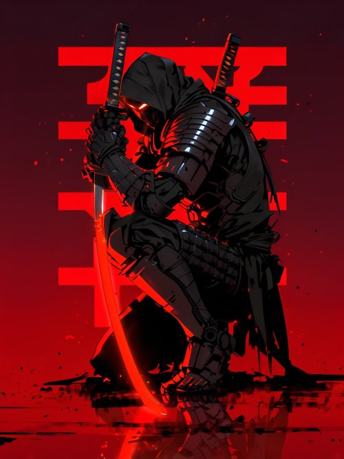 Crimson Ninja Warrior - Related Dark Wallpapers wallpaper