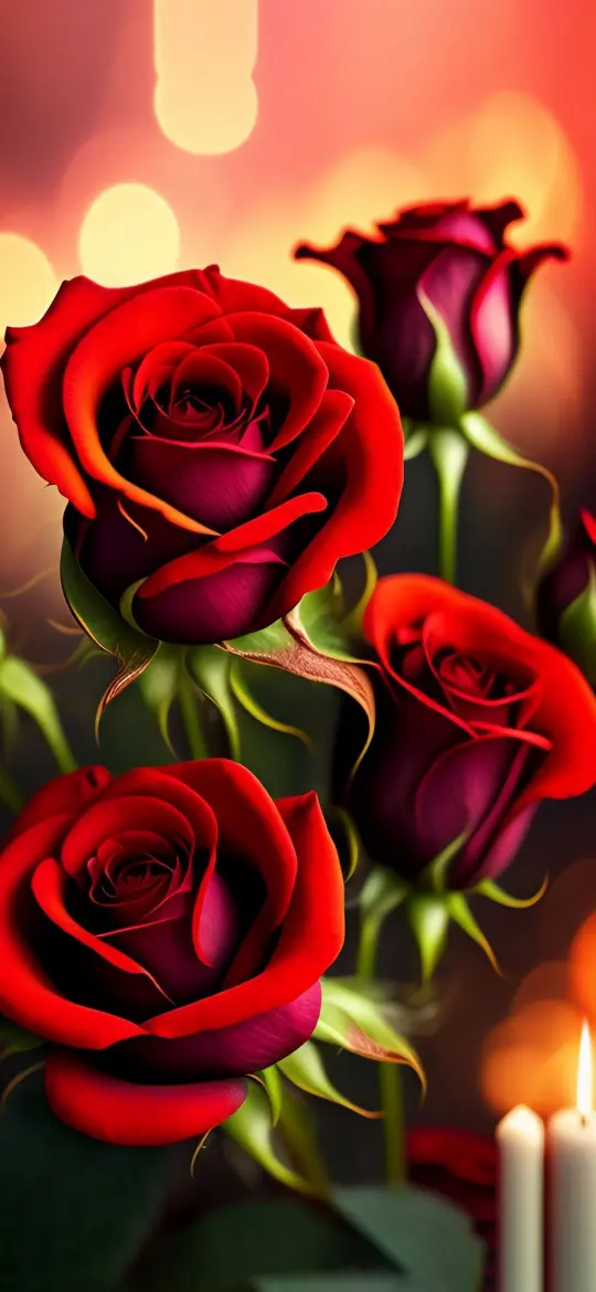 Crimson Roses and Candlelight