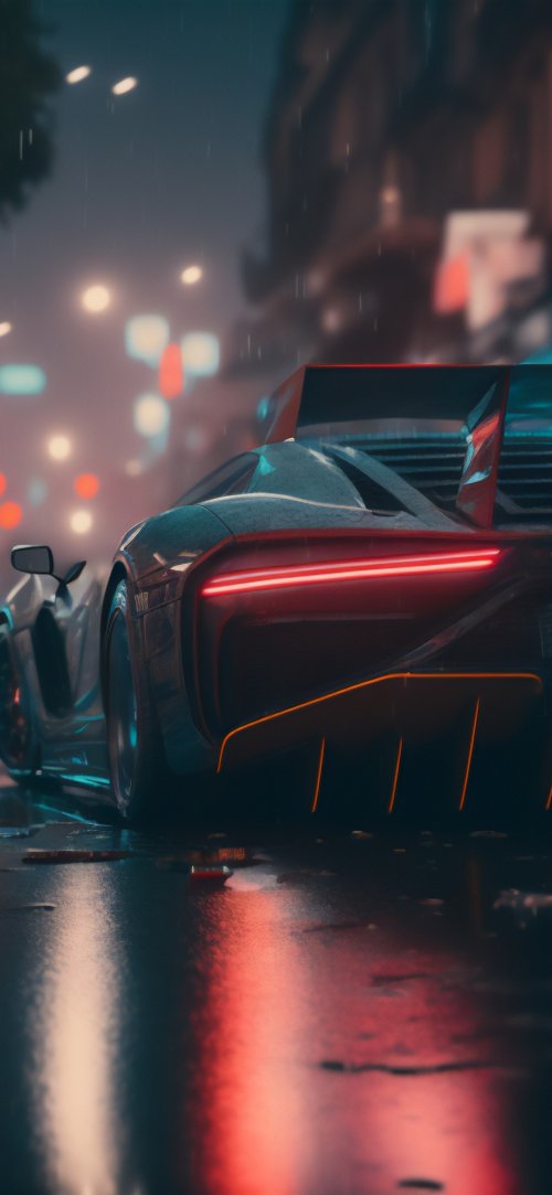 Cyberpunk Car in Rain - cars Wallpaper