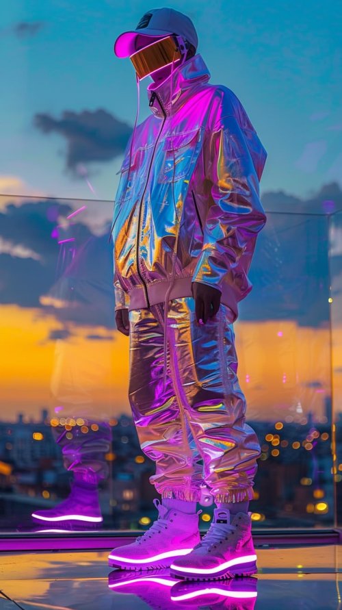 Cyberpunk Fashion Sunset View