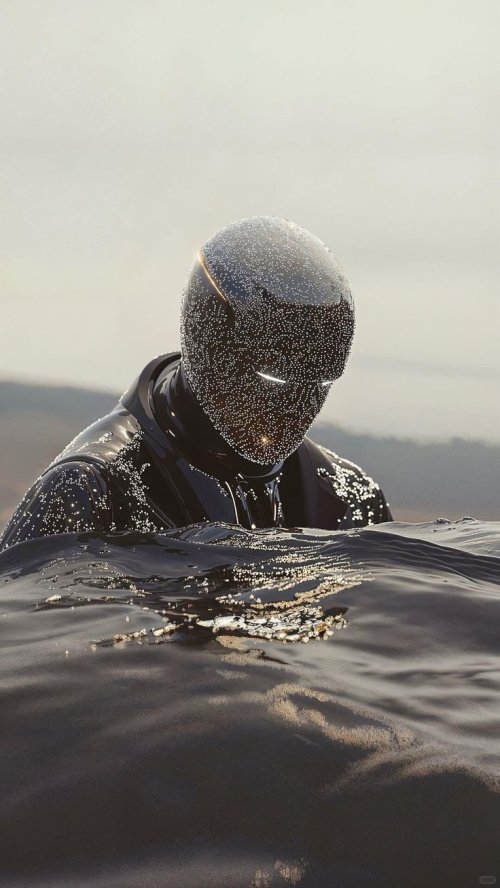Cyberpunk Figure in Water - Related Ghetto Wallpapers wallpaper