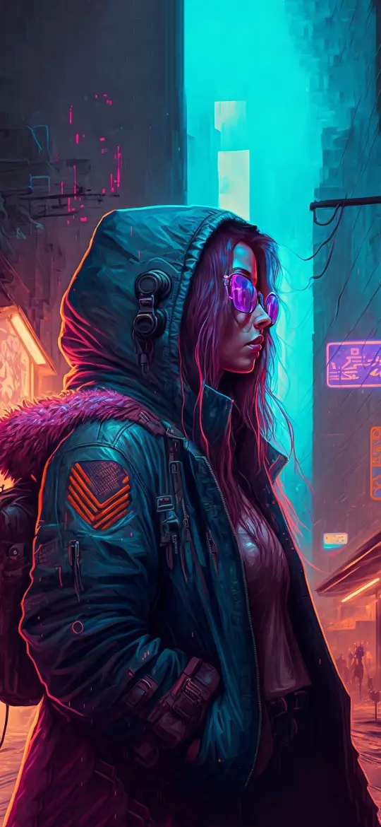 Cyberpunk Girl in City - Related Ghetto Wallpapers wallpaper