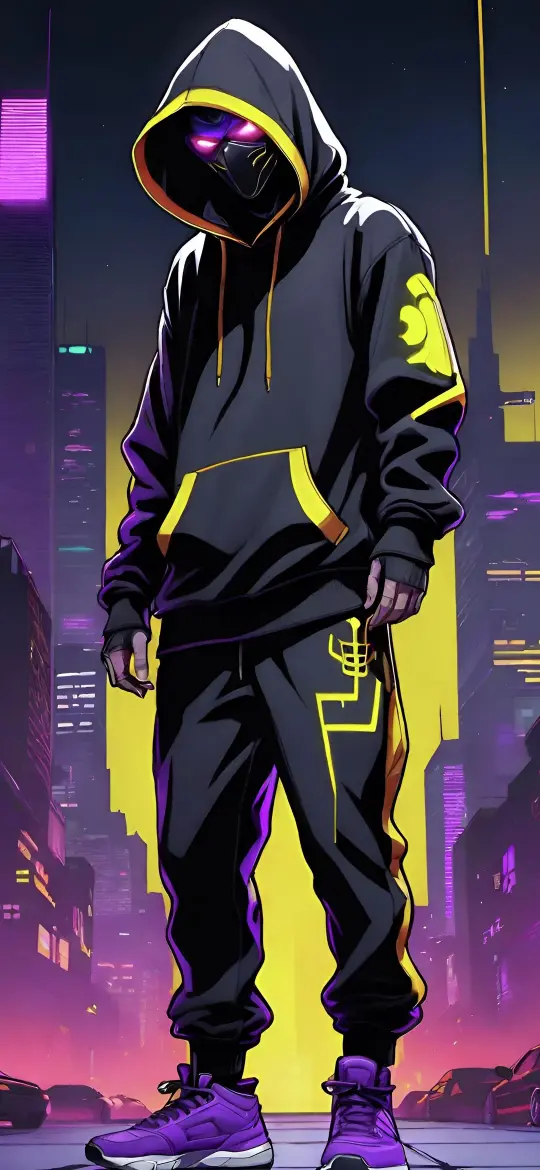 Cyberpunk Hooded Figure - Related Dope Wallpapers wallpaper