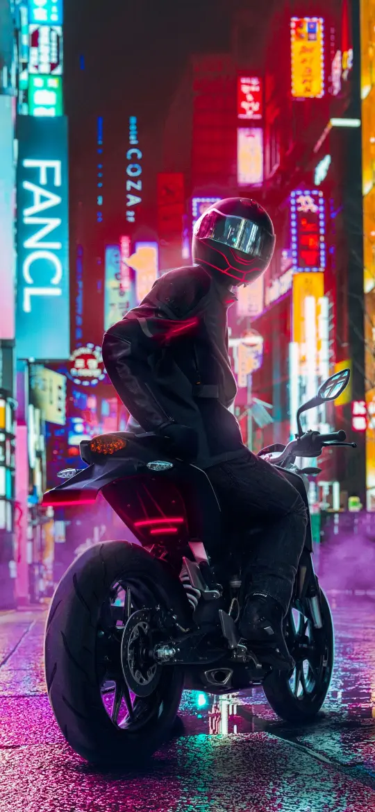 Cyberpunk Motorcycle Rider - Related Ghetto Wallpapers wallpaper