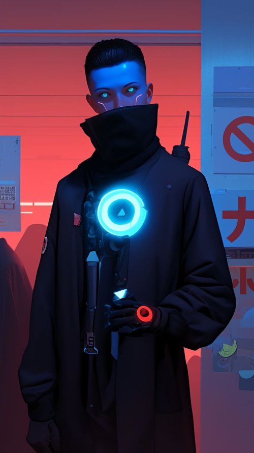 Cyberpunk Neon Enforcer