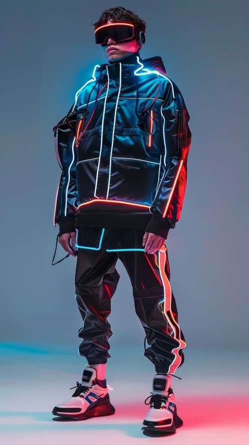 Cyberpunk Neon Fashion Outfit