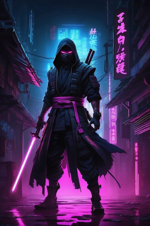 Cyberpunk Neon Ninja