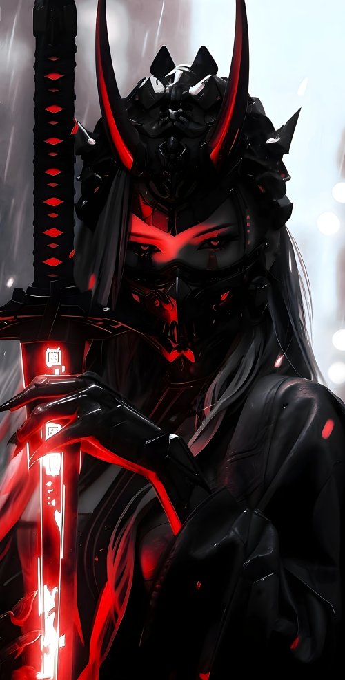 Cyberpunk Oni Warrior