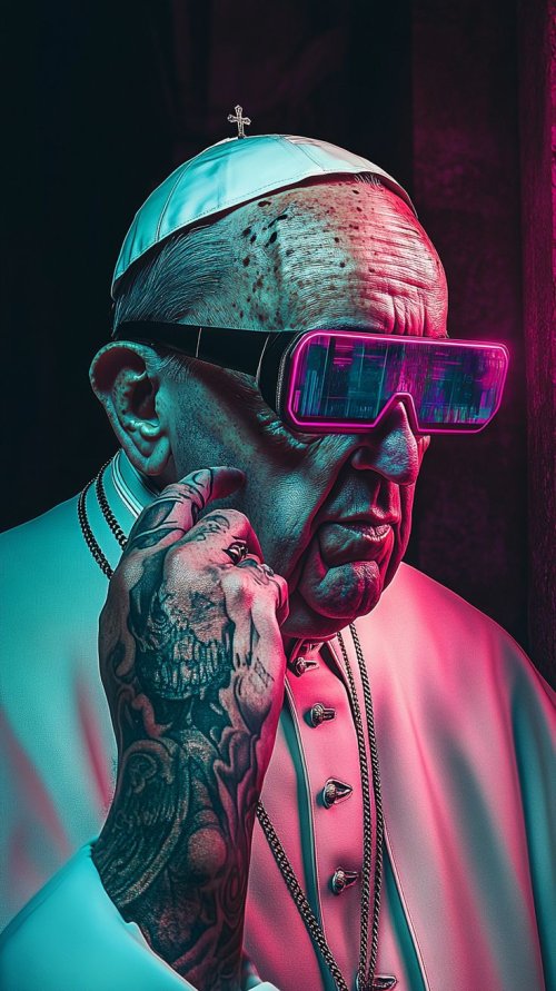 Cyberpunk Pope Portrait - Related Ghetto Wallpapers wallpaper