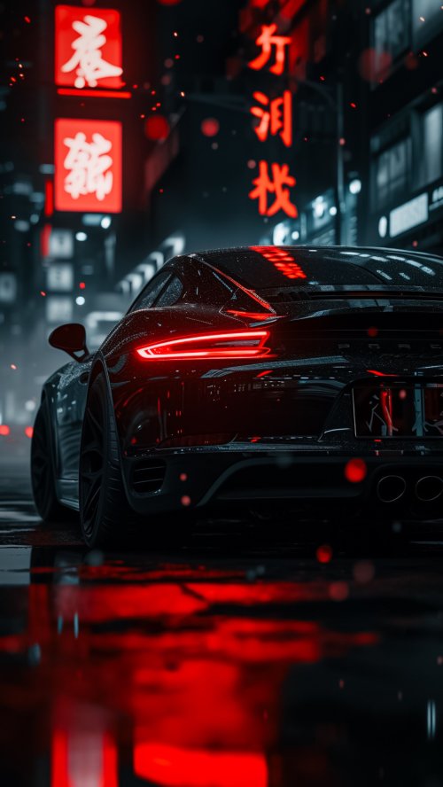 Cyberpunk Porsche Night Drive - Related Ghetto Wallpapers wallpaper