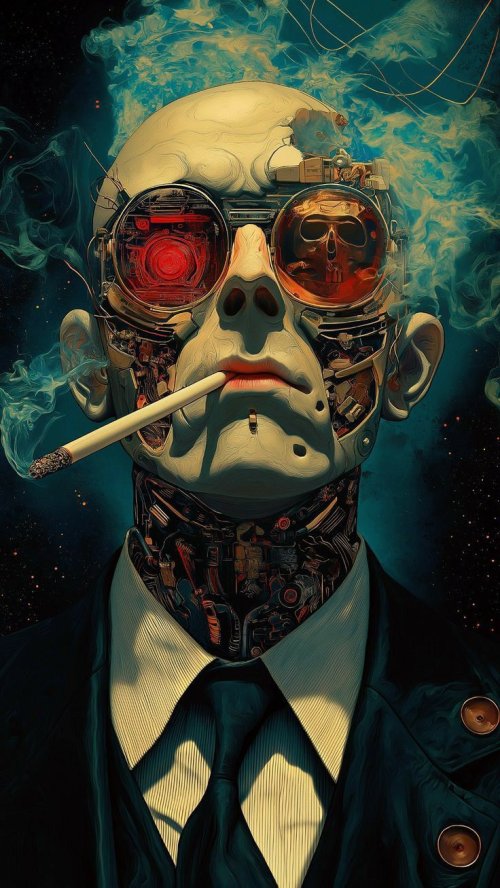 Cyberpunk Smoker Portrait - Related Dope Wallpapers wallpaper