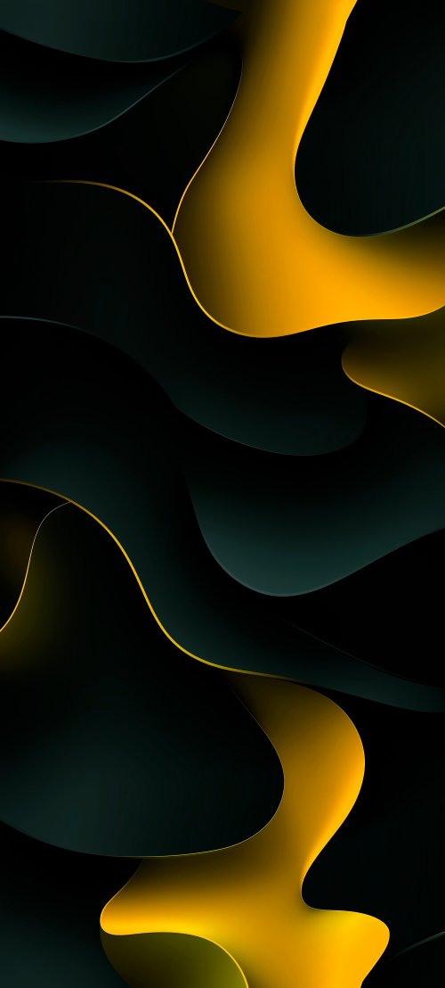 Dark Gold Waves - abstract Wallpaper