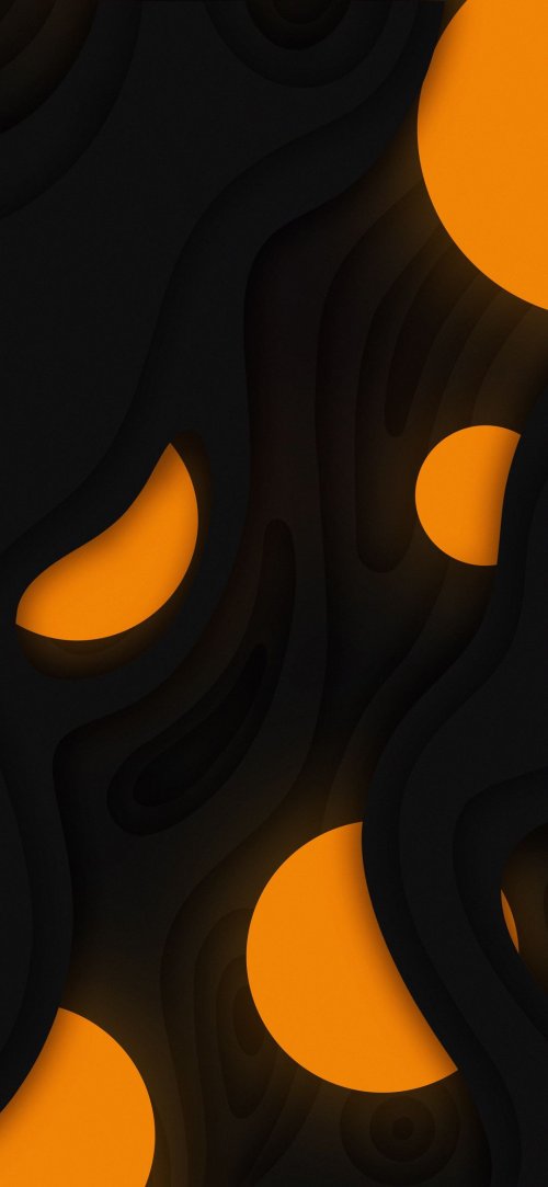 Dark Orange Abstract Waves
