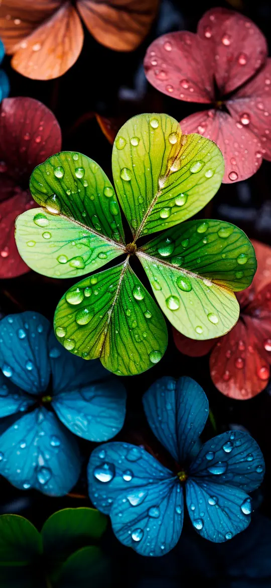 Dewy Colorful Clover Field - Related 4K Wallpapers wallpaper