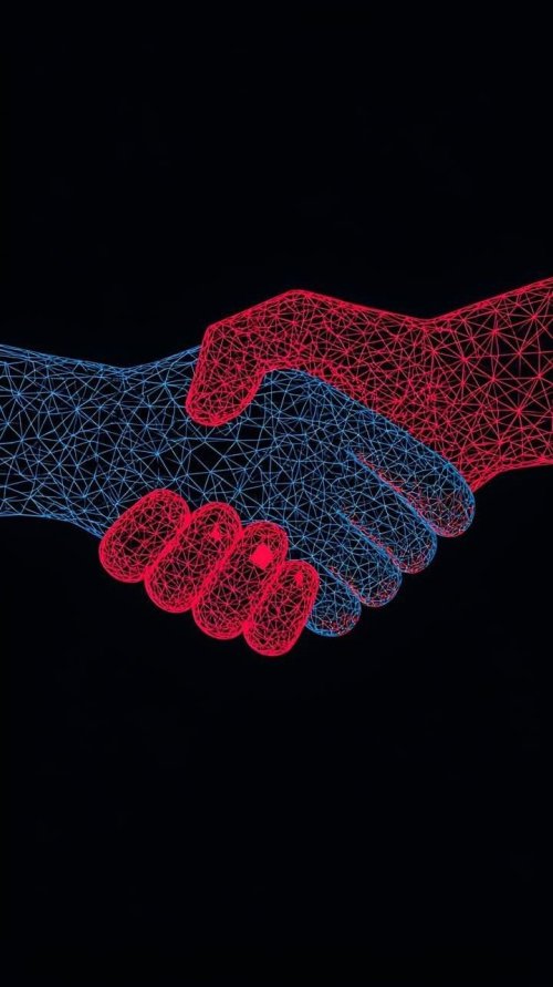 Digital Handshake - abstract Wallpaper