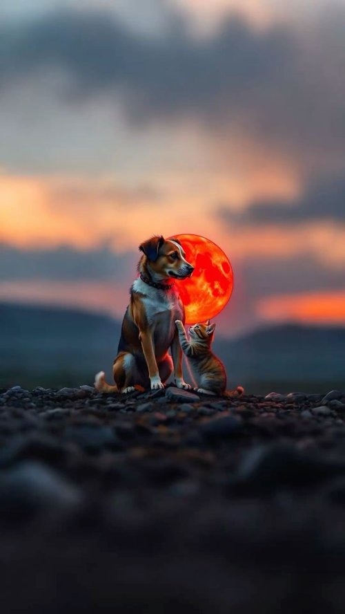 Dog and Cat Sunset - Related Ghetto Wallpapers wallpaper