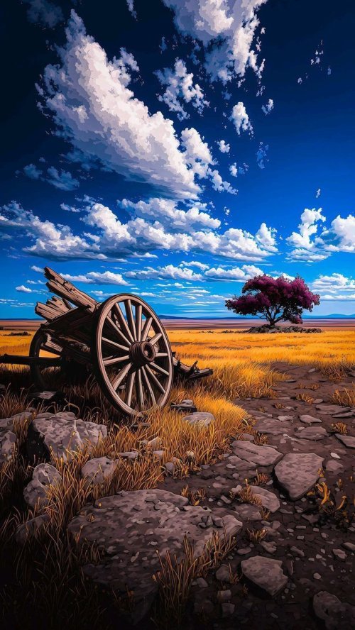 Rustic Wagon Country Landscape