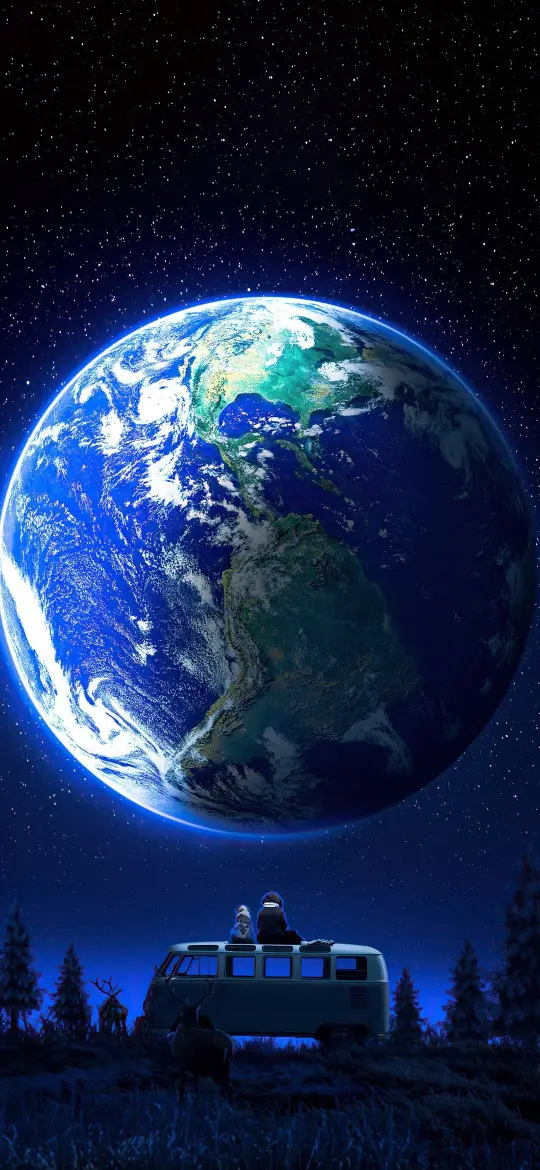 Earth Gazing Adventure - Space Wallpaper