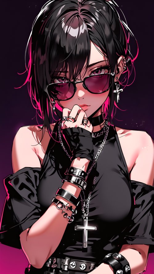 Edgy Anime Girl Portrait - gothic Wallpaper