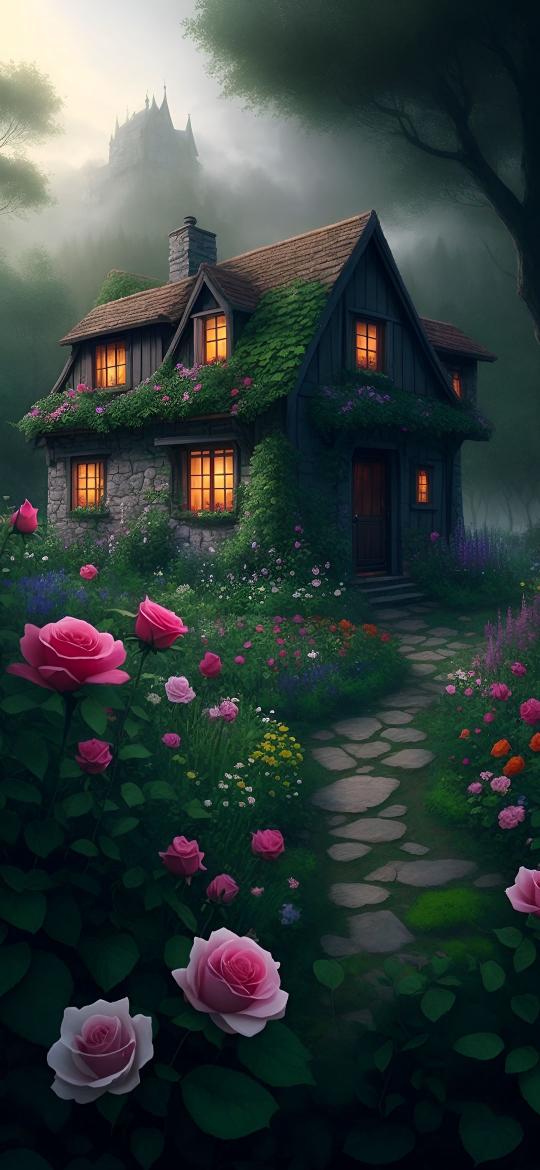 Enchanted Cottage Rose Garden - Related Ghetto Wallpapers wallpaper