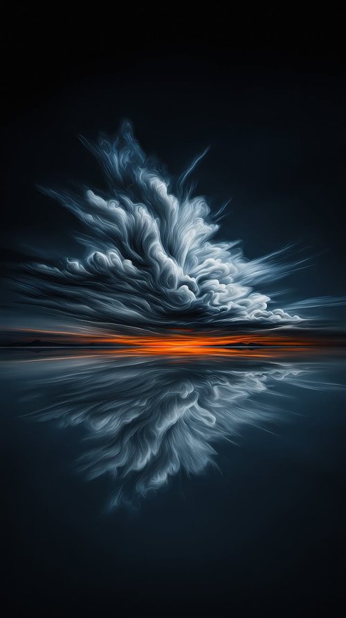 Ethereal Cloud Reflection - abstract Wallpaper