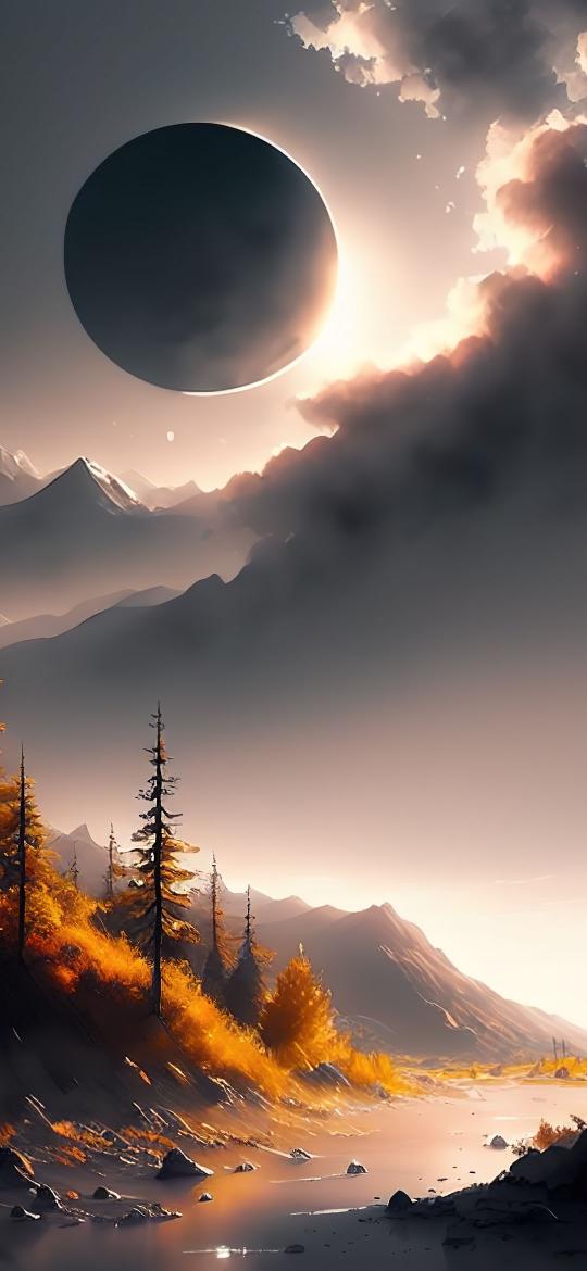 Ethereal Eclipse Landscape