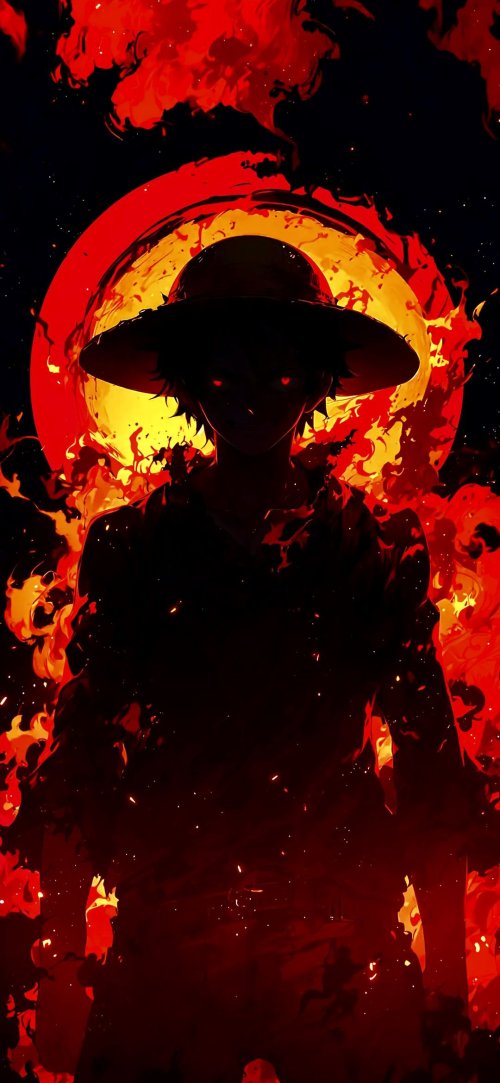 Fiery Anime Silhouette - Related Dope Wallpapers wallpaper