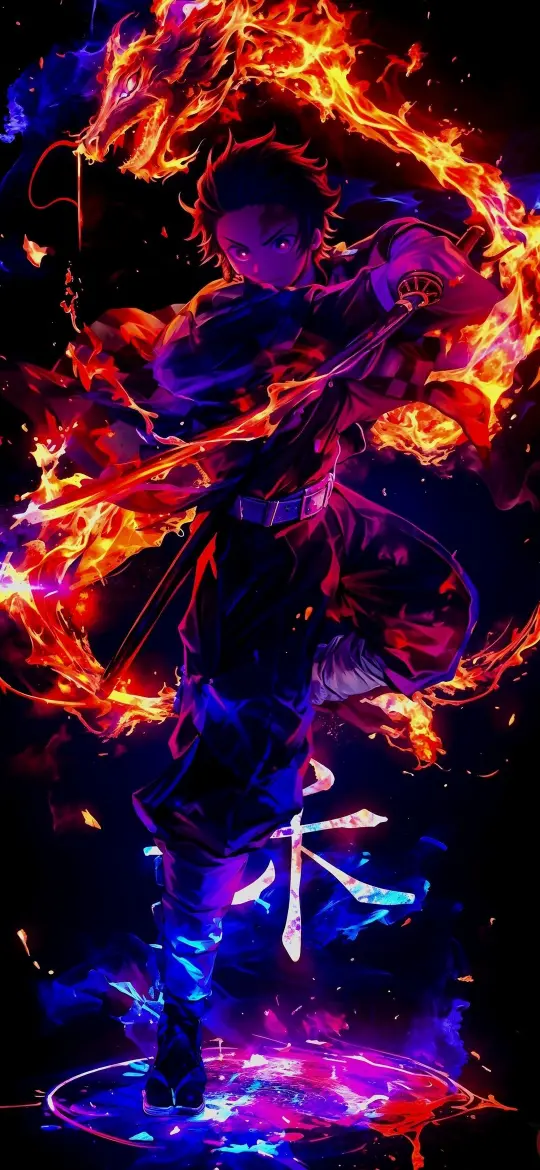 Fiery Anime Swordsman - Related Ghetto Wallpapers wallpaper