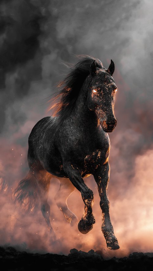 Fiery Black Horse - Related StockWalls wallpaper