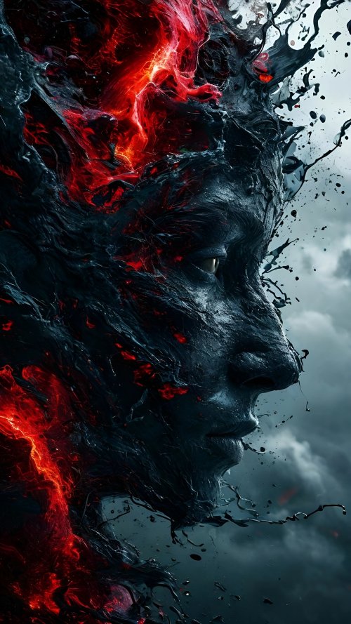 Fiery Dark Face - Related Darkify wallpaper