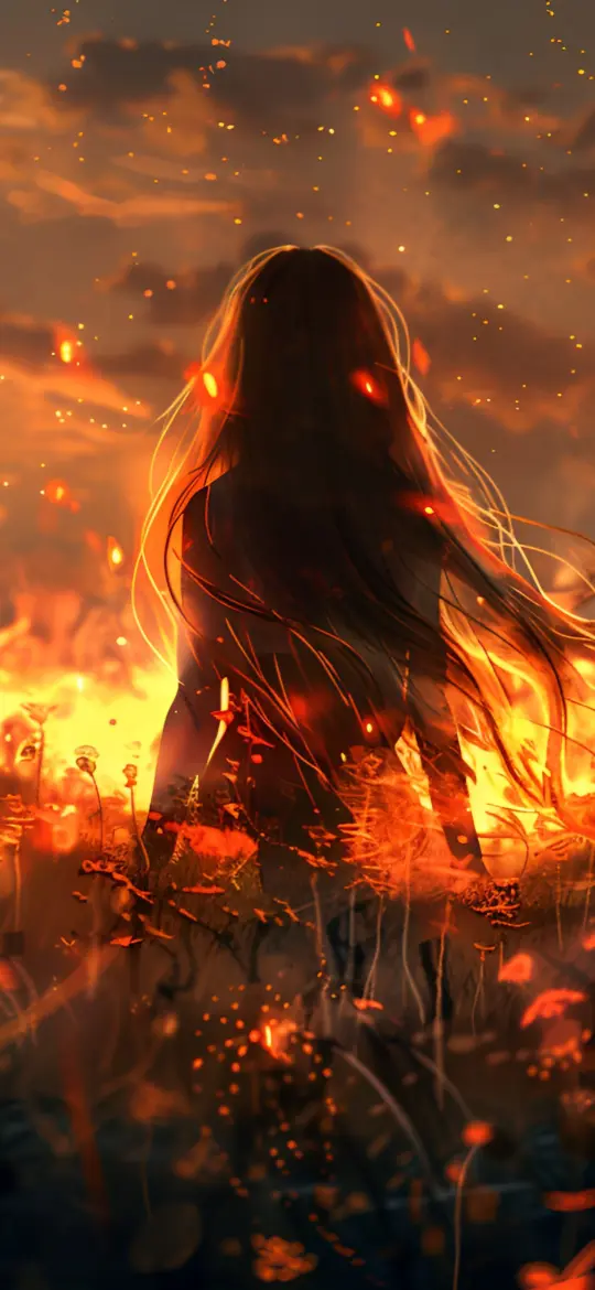 Fiery Field Dreamscape - Related Dark Wallpapers wallpaper