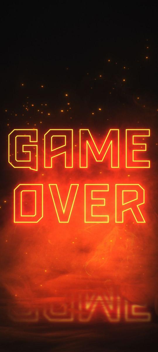 Fiery Game Over Screen