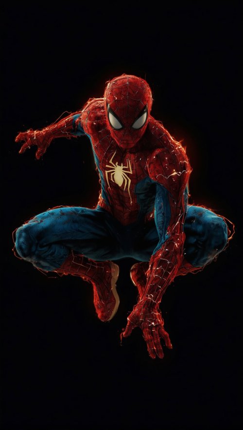 Fiery Spidey Pose - Related Dope Wallpapers wallpaper