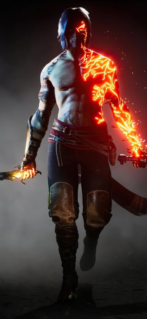 Fiery Warrior Portrait - fantasy Wallpaper