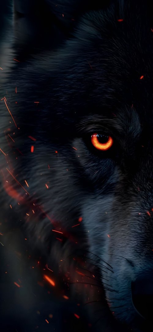 Fiery Wolf Eye - wolf Wallpaper