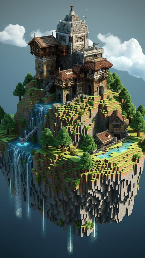 Floating Minecraft Island Castle - Related Ghetto Wallpapers wallpaper