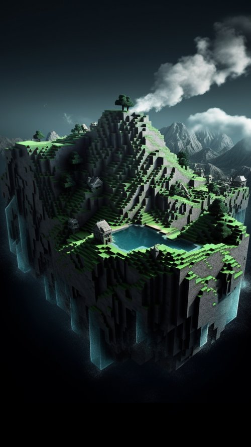 Floating Minecraft Island - Related Ghetto Wallpapers wallpaper