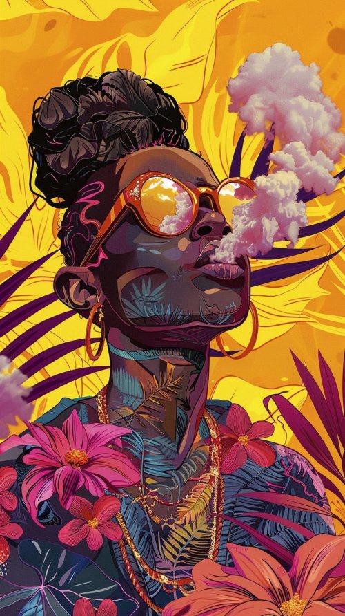 Floral Haze Portrait - ghetto Wallpaper