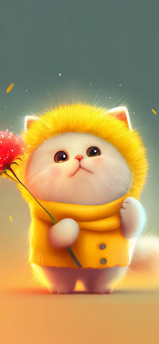 Fluffy Cat with Flower - Related Dope Wallpapers wallpaper