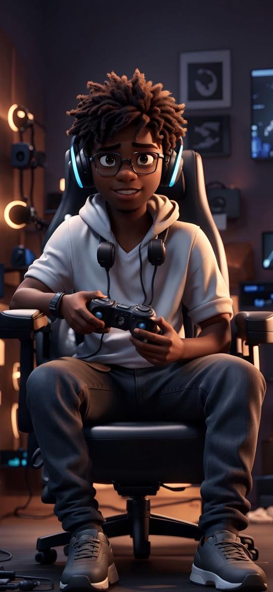 Focused Gamer Portrait