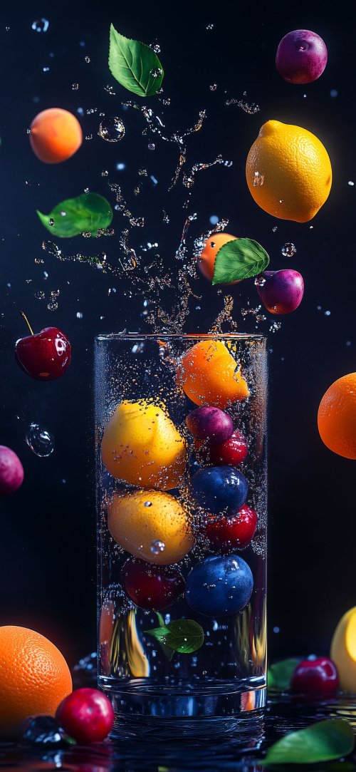 Fruit Splash in Glass - Related StockWalls wallpaper